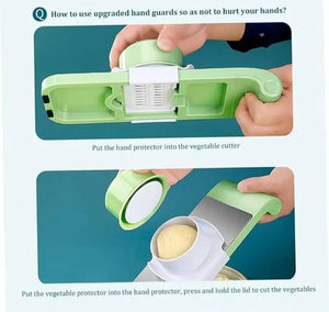 5 in 1 Vegetable Cutter, Universal Slicer, Onion Cutter with 5 Blade Settings and Collection Basin, Professional Vegetable Slicer for Onions, Garlic, Tomatoes, Potato, Carrot