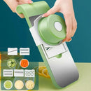 5 in 1 Vegetable Cutter, Universal Slicer, Onion Cutter with 5 Blade Settings and Collection Basin, Professional Vegetable Slicer for Onions, Garlic, Tomatoes, Potato, Carrot